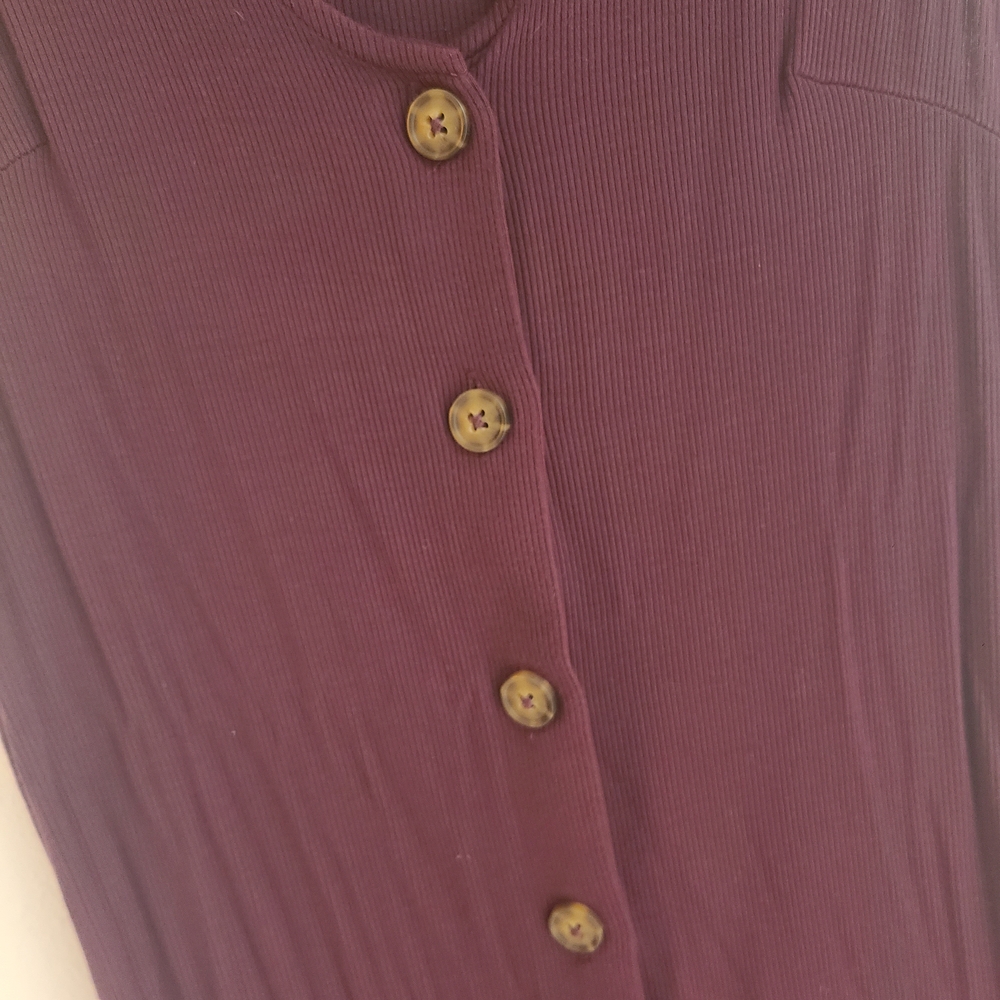 Maroon Ribbed Dress - Picture 2 of 3